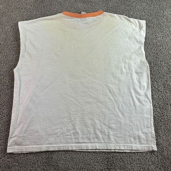 VINTAGE Sunset Marina Florida Shirt Mens Extra Large White 5th & Ocean FLAW - Picture 7 of 12